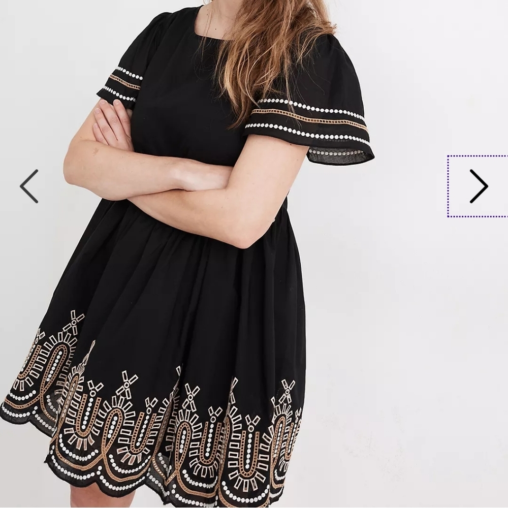 Embroidered Mini Dress